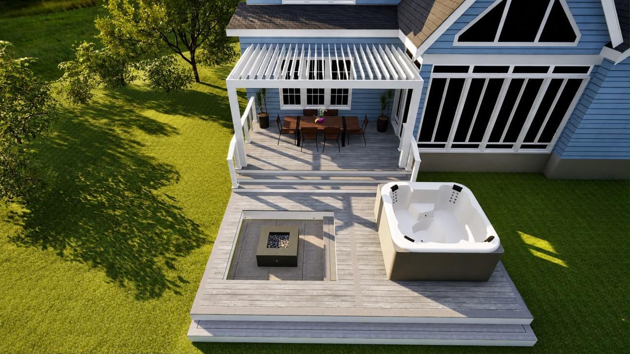 Hot tub deck & pergola