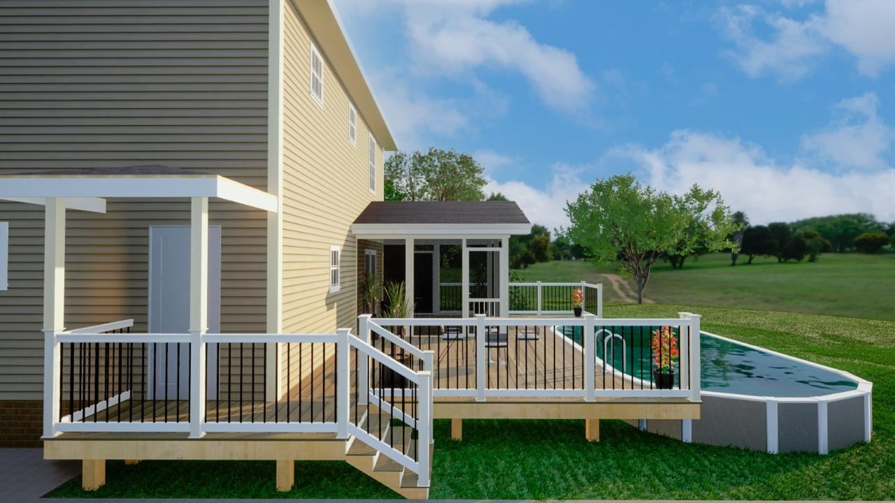 Pool deck & railing