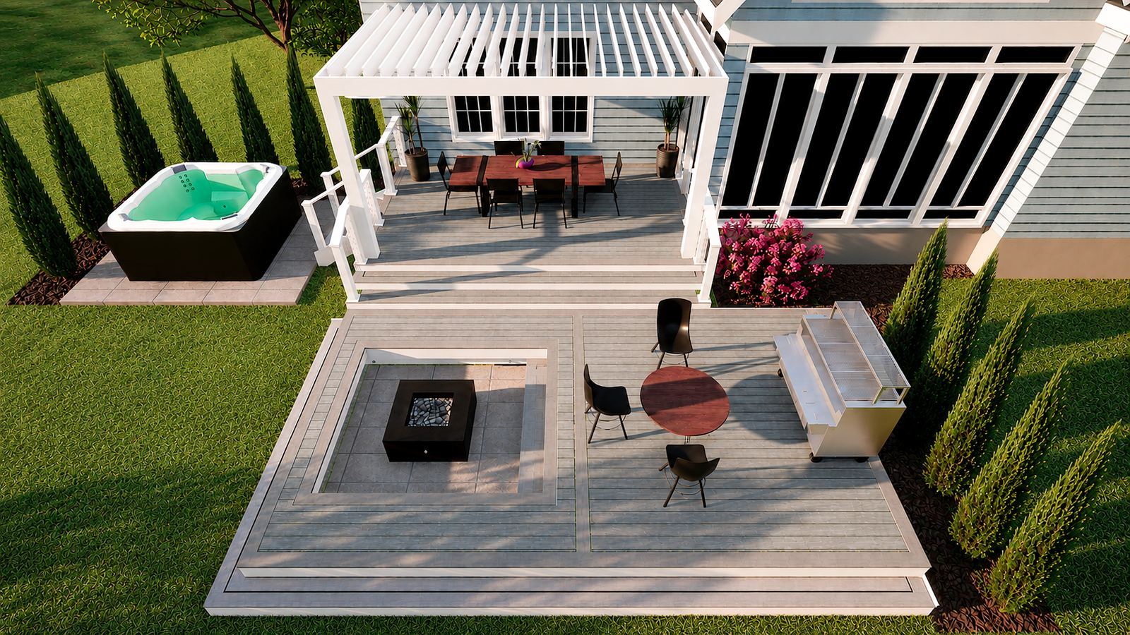 Pergola & spa deck