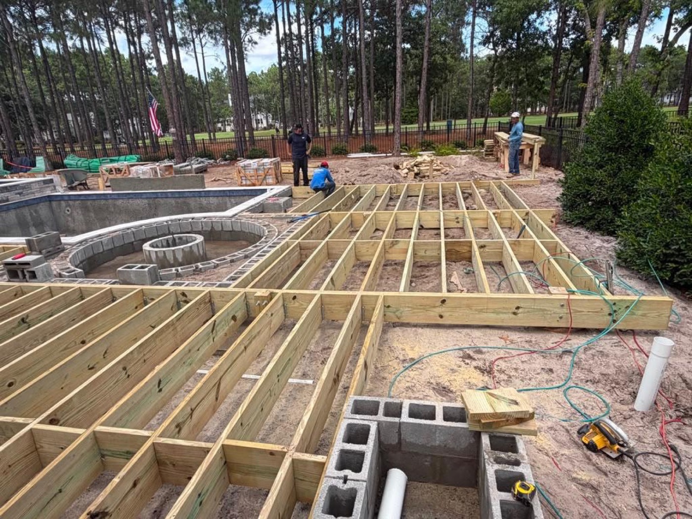 Pool deck framing